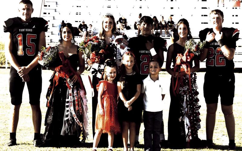 WHITHARRAL HOCO QUEEN’S COURT - (left to right) Hudson Dobrovolny, Emma Gonzales, Rylee Kristinek, Daniel Rodriguez, Paige Smith and Cale Dockery. (staff photo)