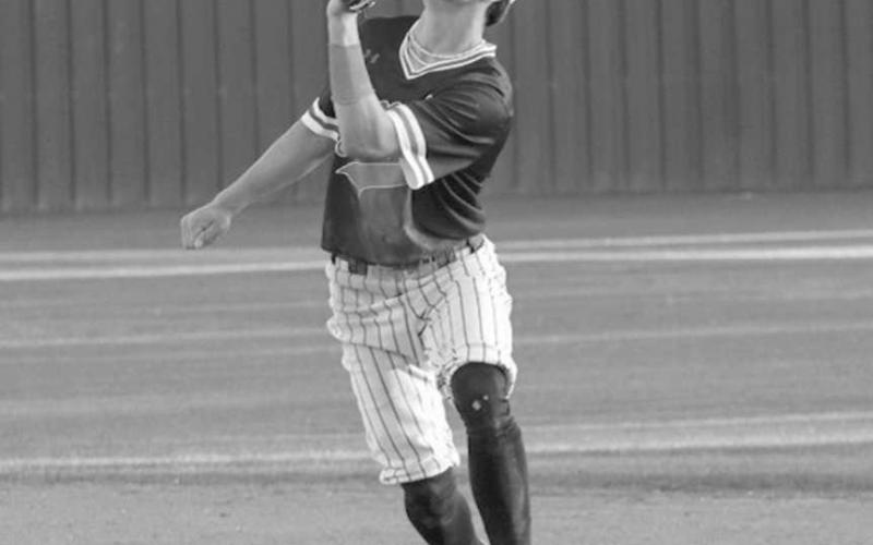 POP OUT - Levelland Lobo Jake Potter caught the fly ball during the team’s game last Friday at home against the Estacado Matadors at home for the district closer. (Staff photo by Aalijah Soliz)