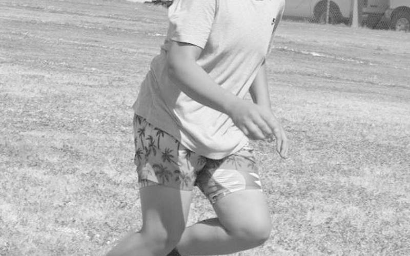 SPRINTS- Morton athlete Mason Enriquez worked on his conditioning during the sprints portion of the annual Morton Football Camp. (Staff Photo by Aalijah Soliz)