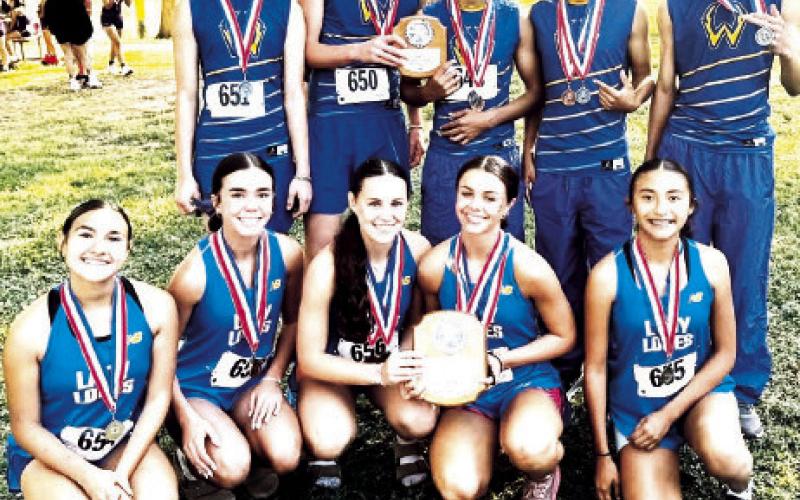 Whiteface Varsity Lady Lopes won the District Championship with individual placings: 2nd - Lainey Sanders, 2nd, Kambry Sanders, 4th, Rhaelyn Bracey, 7th, Kaylee Gonzalez, 14th, and Audrey Ibarra, 17th. Whiteface Varsity Boys are District Runner Up - Jonathon Campos, 6th, Esi Borunda. 7th, Braxton Davidson, 8th, Josh Perez, 13th, and Hunter Martin, 28th. The teams advance to Regionals to be held Oct. 27.