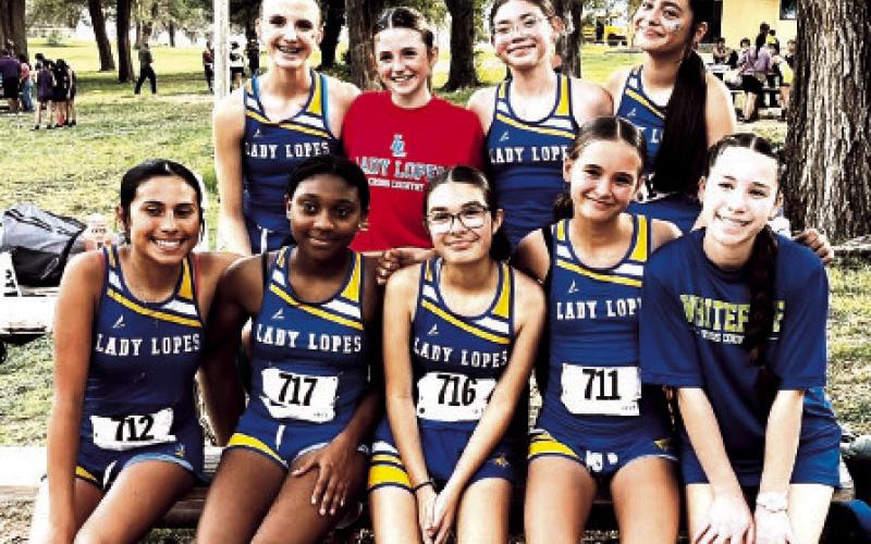 Whiteface JH Girls XC won District compiling a perfect scorecard with a sweep of places 1st-5th. Runners include Madison Damron, Colyn Smith, Yazi Mendez, Zaylei Sanchez, Emmalin Waggoner, Allistyre Cardona, Sawyer Adams, and Rylee Garcia.