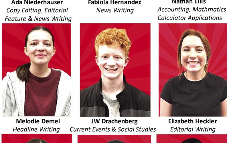 LHS ADVANCES TO UIL ACADEMIC REGIONALS-- Levelland High School students have advanced to the UIL Region I 4A academic competition after winning or placing at Bi-District in their respective contests. (Levelland ISD photo).