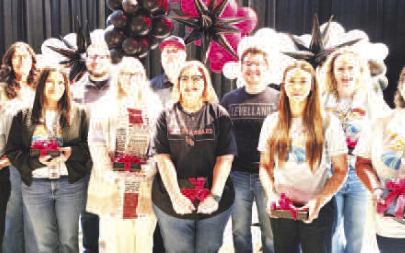 LISD 10 YEARS OF SERVICE AWARD - Marisol Almanza, Gene Burton, Charla Cogdill, Tammie Hill, Darren Lawless, Karla Carrillo, Selene Ramirez, Charles Rogers, Maricela Saenz, Abi Swain and April Austin. (Levelland ISD photo)