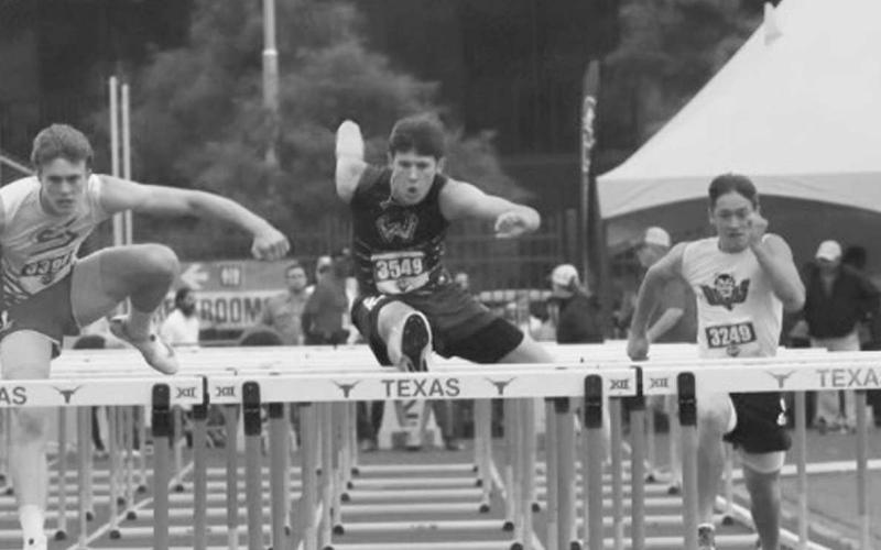 HURDLES - Whiteface Antelope Cayden Timmons competed this past weekend at the UIL State competition for the 110 meter hurdles where he placed fifth. (Photo courtesy of Holly Crutcher)