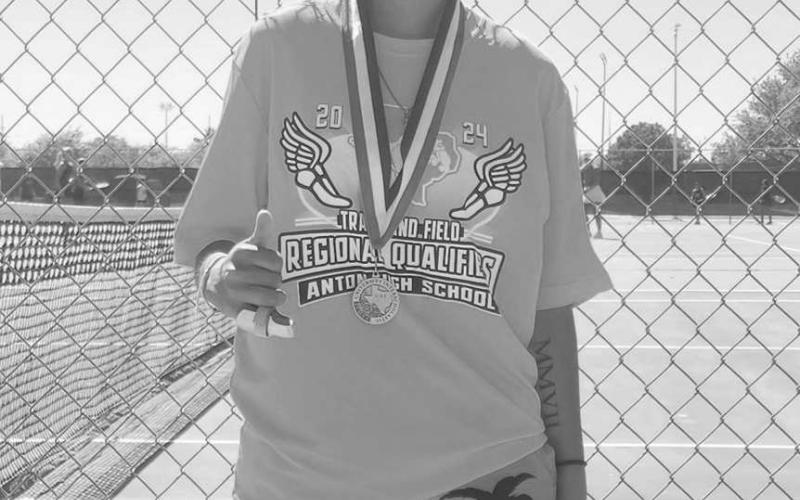 SECOND PLACE - Anton Lady Bulldog Alyssa Mancias placed second place in the team’s last tennis meet in the girls singles. (Photo courtesy of Anton ISD)