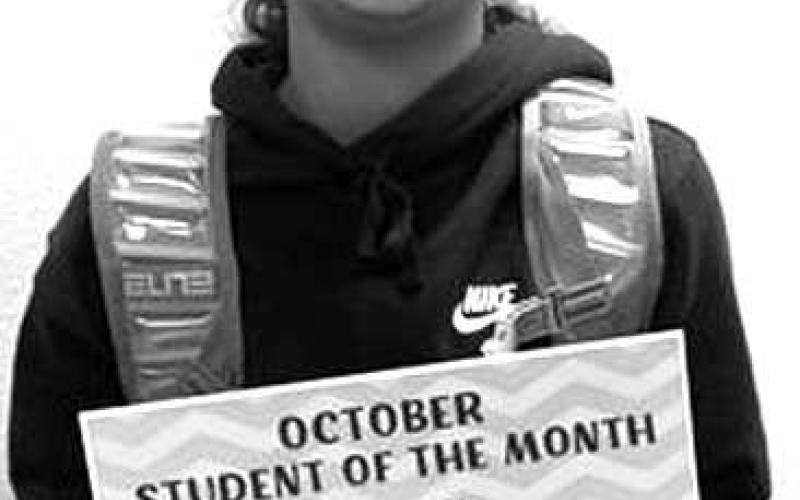 LMS STUDENT OF THE MONTH– Levelland Middle School seventh grade student Brook’Lyn Cornish received Student of the Month for October. She was selected for having a good attitude, giving effort, taking action doing good things and showing positive leadership. (Submitted Photo)