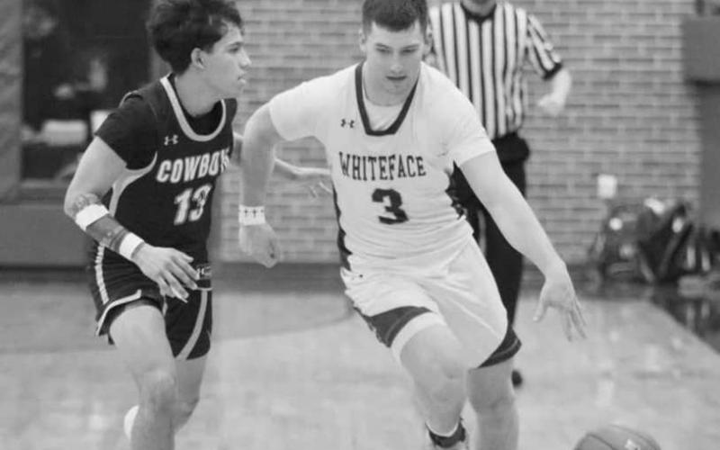 TOO FAST - Whiteface Antelope Ethan Kauffman got past his defender using his speed during the team’s game against Plains this past Friday night. (Photo courtesy of Holly Crutcher)