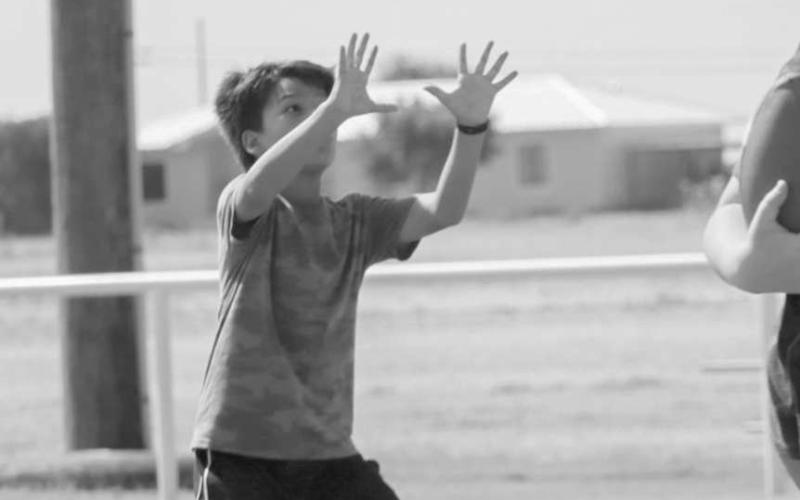 EYE ON THE BALL - Whitharral Panther Thiago Rendon was preparing to catch the football this past Monday at the Whitharral All-Sports Camp. (Staff photo by Aalijah Soliz)