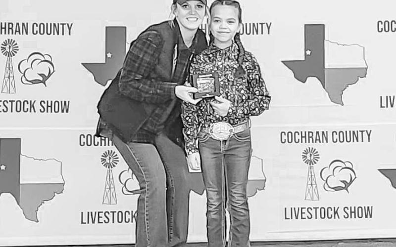 GRAND JUNIOR RABBIT - During the Cochran County Livestock Show, Brecken Gates earned Grand Junior Rabbit Showman and Grant Jr. Lamb (Photo courtesy of Shay Butler)