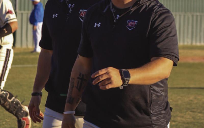 GAME TIME - Head Baseball Coach Chris Portwood and Assistant Coach Brandon Coronado was ready for their game against Lubbock Christian this past Thursday night. (Staff photo by Aalijah Soliz)