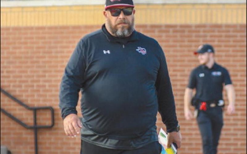 GAME DAY - Levelland Coach Mike Brogden was getting ready at Lowry Field before his Lobos took the field this past Friday. The Lobos will face-off against the San Angelo Lakeview Chiefs who are going into the game with a record of 1-3 coming off of a loss to Lubbock High. (Staff photo by Dom Puente)