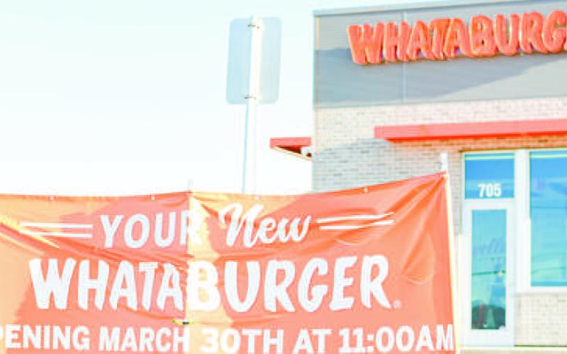 READY FOR BUSINESS-- With construction completed and staff training underway the Whataburger located at 705 Texas 114 is set to open Monday, March 30. Levelland Police Department will be on hand to help with the flow of traffic once the restaurant opens. (Staff photo by Jentezen Smith)