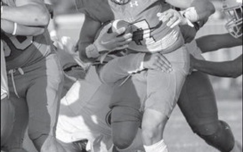 TOUGH RUNNING - Ropes athlete Hayden Torres ran the ball during their homecoming game last Friday which the team won 33-6. (Photo courtesy of Donovan Martin)