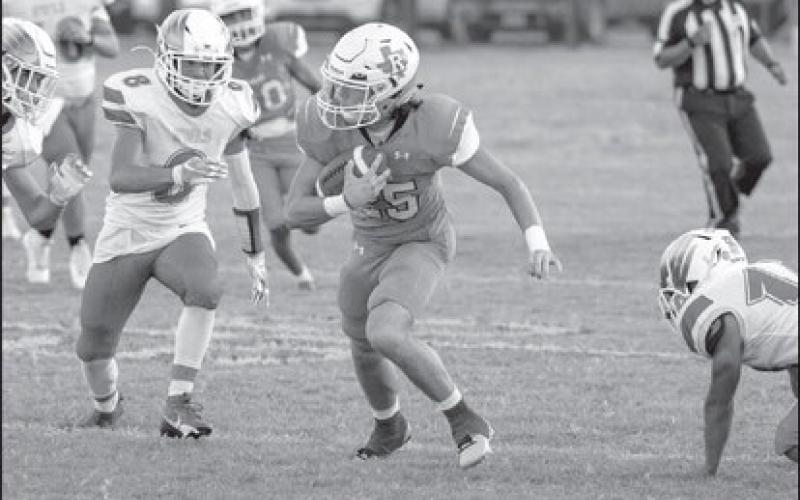 ELUSIVE - Ropes wide receiver Jace Adams caught the pass and made a couple of players miss in the open field during last Fridays homecoming win. (Photo courtesy of Donovan Martin)