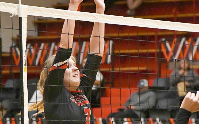 NEWCOMER- Levelland High School shared the all-district accolades and honors for the Loboette volleyball team earned for 2022. Alldistrict teams are voted upon by all coaches in the district and constitute the best players for the season. Addisen Campbell was named Newcomer of the district. (Staff Photo by Dom Puente)