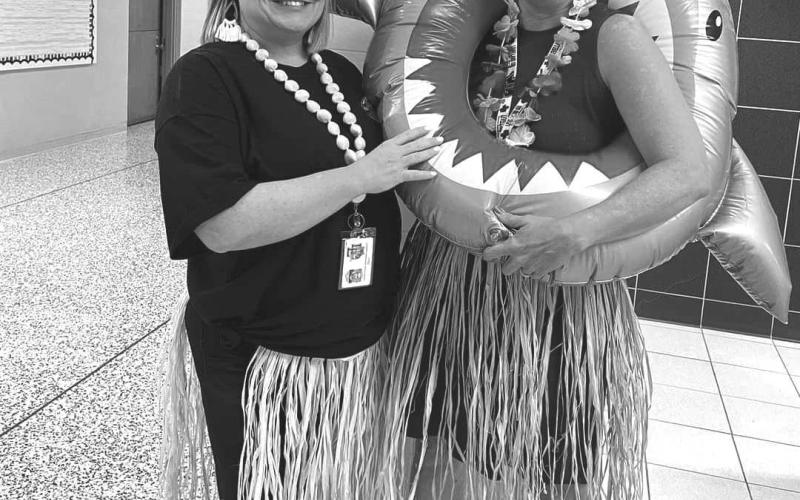 BIG SPLASH- Levelland ISD educators were seen all over their multiple campuses making a big splash last Friday. Starting off the football season last week, LISD staff and students held a Hawaii Day where everyone dressed in their best Hawaiian attire.(Photo courtesy of Crystal Isaacks)