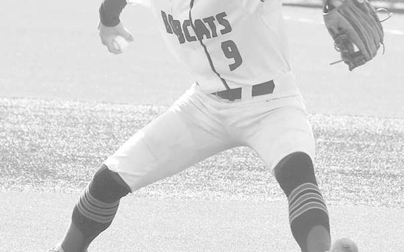YEOMAN- Kaden Price did yeoman service for the Smyer Bobcats in the UIL Class 2A Bi-District Playoff with Olton last Thursday and Friday in Littlefield. The Bocats fell 11-10 and 6-4 in the best of three series. (Photo Courtesy of Jay Kelley)