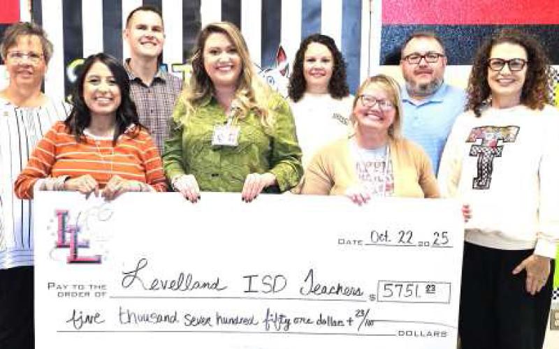 SOUTH-- LIFE Grant Foundation at South Elementary: Alexis Gavina, Brittany Richards and Tiffany Harkins with Donna Pugh, Landon McCormack, Kylie Boggs, Ryan Fitzgerald and Shana Fleming (Levelland ISD photo)