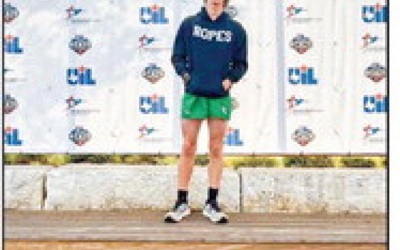ROPES HISTORY MAKER - Ropes sophomore Chase Schumm placed 44th with a time of 18:08.90 in the boy’s 5Krace at the 2A UIL Cross Country State Championship on Nov. 1. That performance made Schumm the first Ropes male to ever compete at the XC state meet. (Provided by Ropes Athletic Booster Club Facebook)
