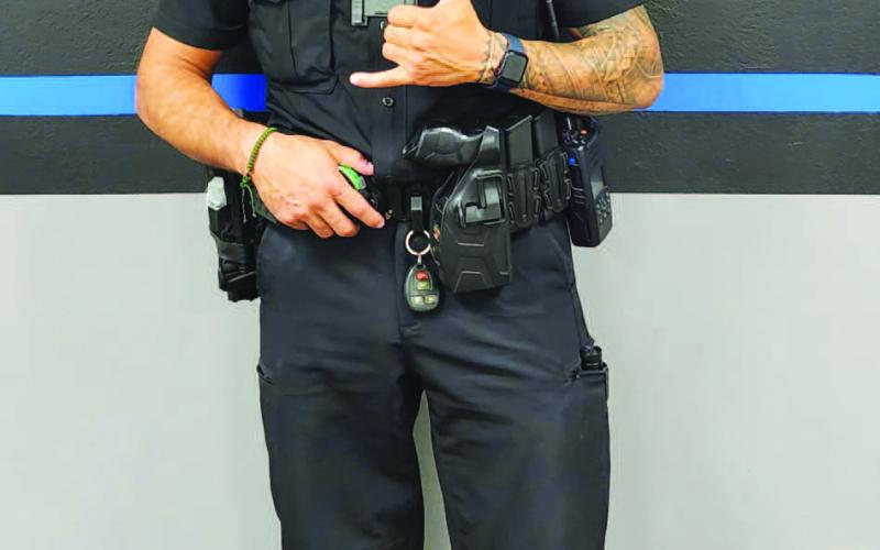 A NEW UNIFORM - Levelland Police Officer John Hernandez is one of the newer officers to join the department. Before jumping on board with the Levelland PD, Hernandez worked for Brownfield PD coming straight out of the SPC Police Academy in 2019. A four year army veteran, Hernandez is a part of military household that saw his father in the marine corp before pursuing a career in law enforcement and having two sister in the Navy. (Staff Photo by Dom Puente)