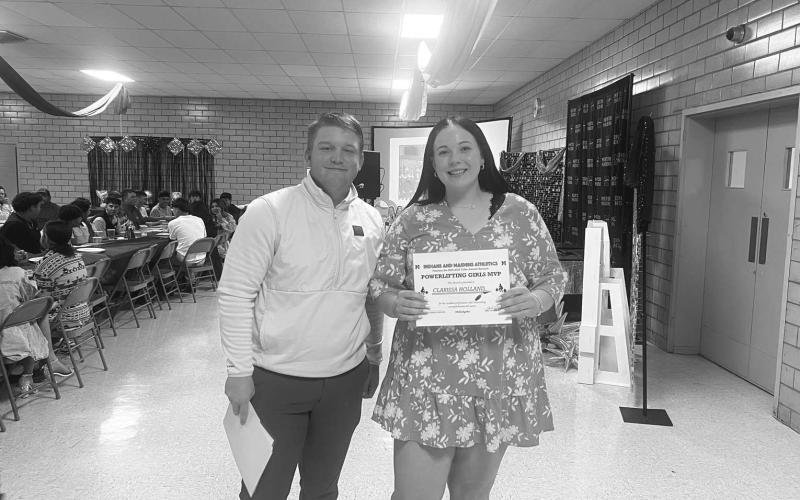 GIRLS POWERLIFTING - Morton Maiden Clarissa Holland earned MVP for powerlifting this past Tuesday at their Sports Banquet. (Photo courtesy of Morton ISD)