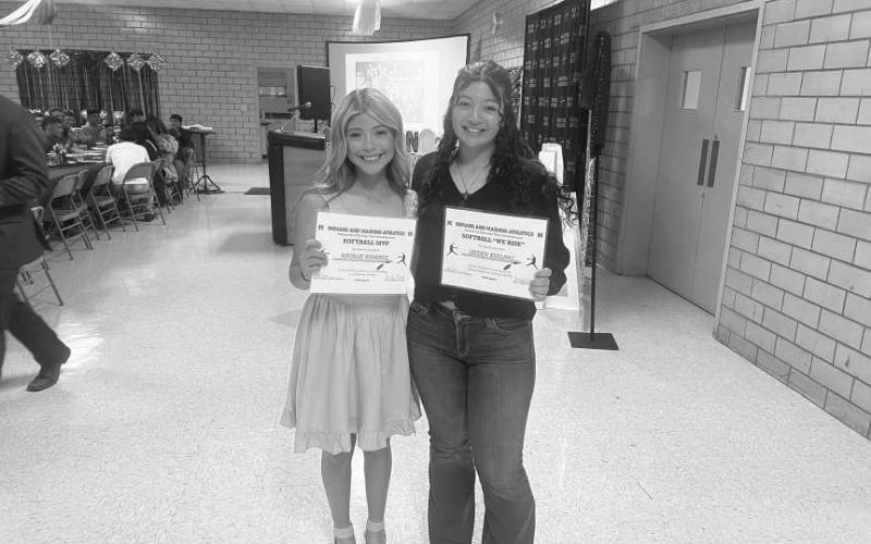 MORTON SOFTBALL - Morton Maidens Natalie Ramirez earned MVP and Jayden Keeling earned Fighting Heart this past Tuesday at their Sports Banquet. (Photo courtesy of Morton ISD)