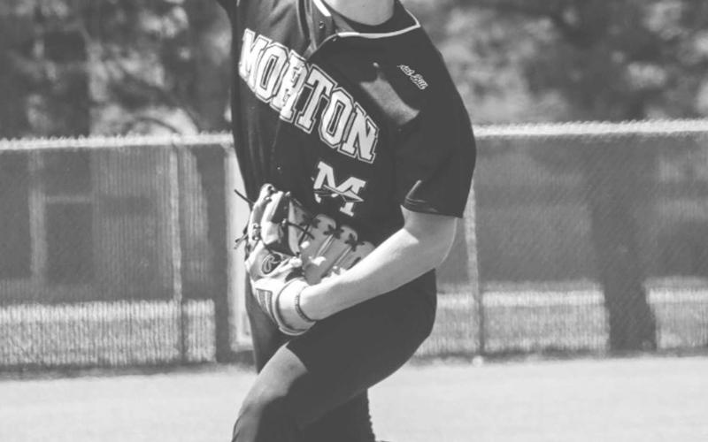 FAST PITCHING - Morton Indian Lane Lyon pitched during the team’s first game against Nazareth where he gave up only one hit and zero runs over five innings, striking out three and walking two. (Staff photo by Aalijah Soliz)
