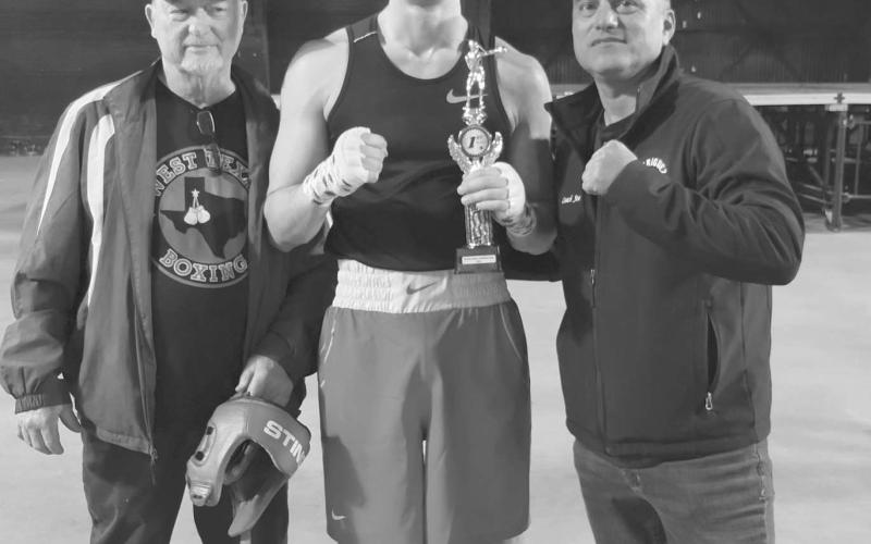 KNOCKOUT - Damian Nieland boxed in El Paso Saturday Jan.27, winning with a second round knockout. Next the Levelland Boxing Center will compete in Lubbock Golden Gloves February 9th and 10th.