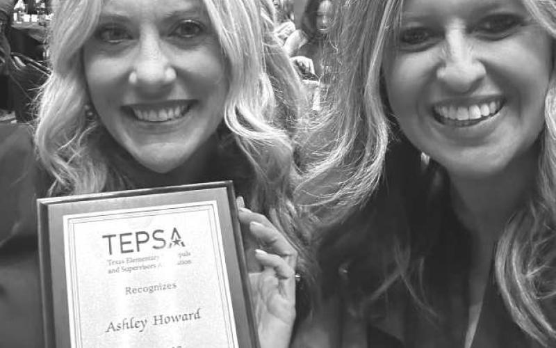 ABC PRINCIPAL HONORED- Levelland ISD congratulatED ABC Principal Ashley Howard who was honored at TEPSA as the Region 17 TEPSAN of the Year. Pictured is Mrs. Howard with Assistant Principal Ginger Hicks (Photo courtesy of Cristal Isaacks)