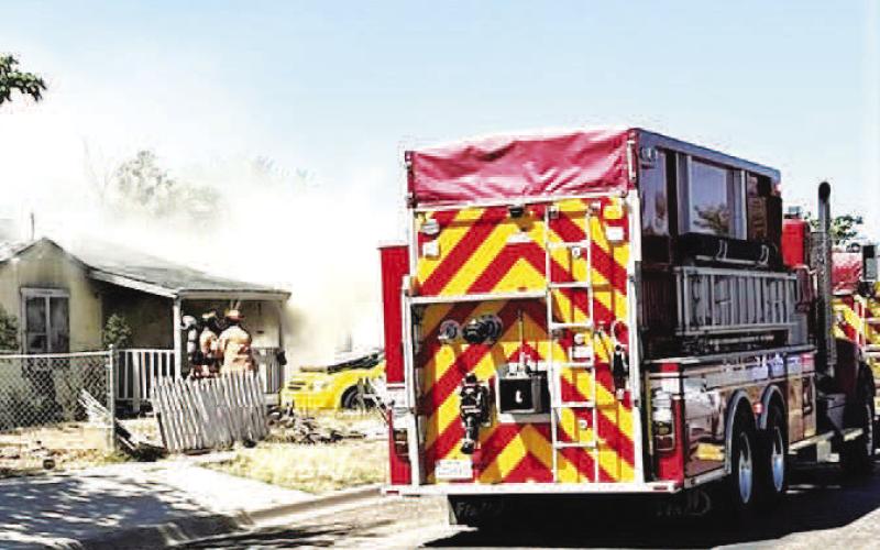 The Levelland Fire Department personnel were dispatched to a structure fire in the 1800 block of 8th Street, assisted by the Sundown VFD. No loss of life was reported. (Photo courtesy of City of Levelland)