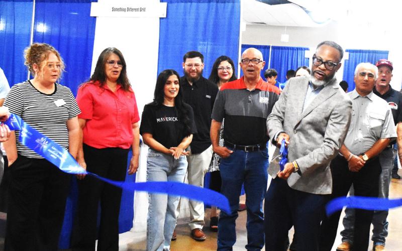 Jobs Y’all Ribbon Cutting - Dr. Ben Alexander, CEO of Workforce Solutions South Plains, cut the ribbon on the job fair held this past Thursday at the Mallet Event Center. (Staff Photo)