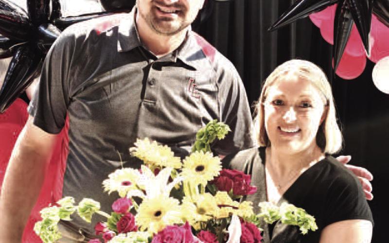 LISD TEACHERS OF THE YEAR – Elementary, Kristy Sanders, Capitol Elementary; Secondary, Deborah McVay, LHS (not shown). (Levelland ISD photo)
