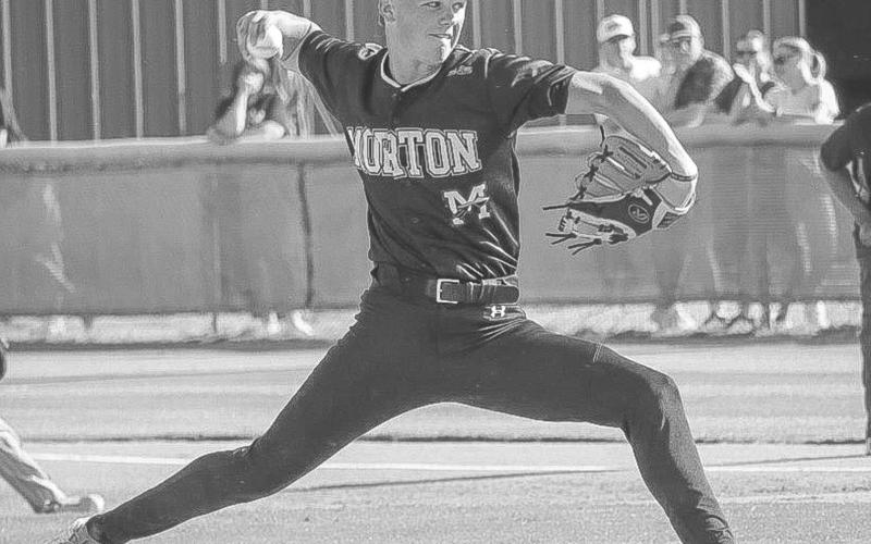 STRONGARM - Morton Indian Lane Lyon pitched the ball during the team’s last game of the season this past Friday in Lubbock against the Ira Bulldogs. (Staff photo by Aalijah Soliz)