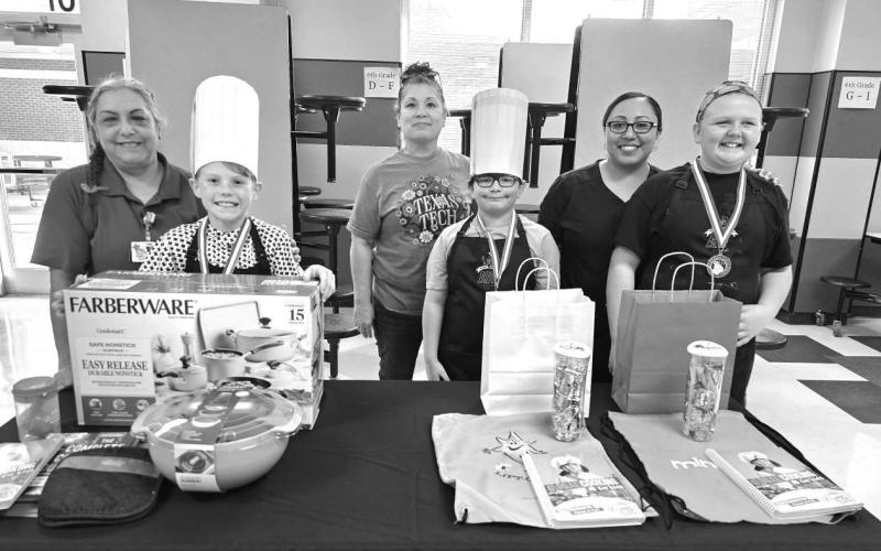 FUTURE CHEFS CHALLENGE- Each year, LISD Sodexo Cafeteria Services hosts the Future Chef’s Challenge and this year was no different. LISD elementary students were invited to submit dessert recipes this year. LISD thanked Steve Croyle, the cafeteria managers and judges for helping make the event a success. Pictured in no particular order are: Howard Hayes, Ryan Jordan and Aly Holly with Cafeteria Managers Shirley Mendoza, Linda Gonzales, and Ashley Scates. (Photo courtesy of Cristal Isaacks)