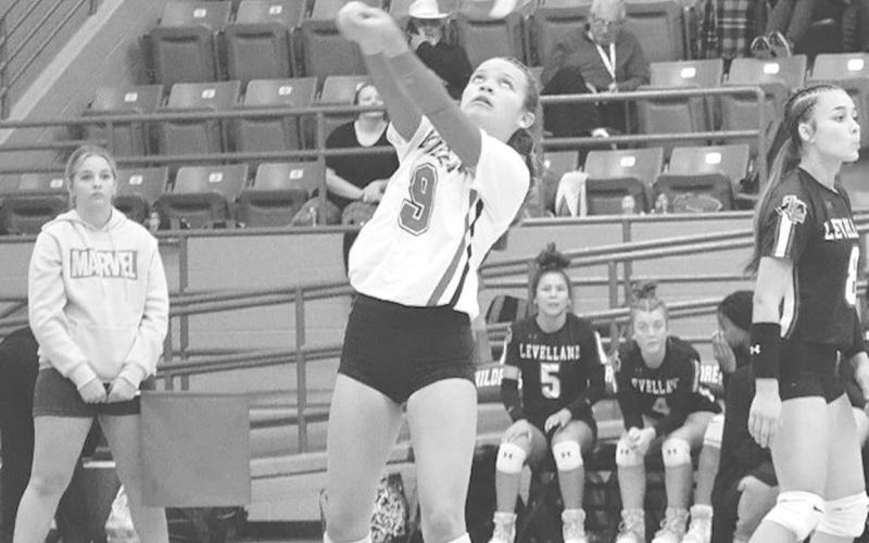 POP-UP - Loboette Aubree Gaona played great defense against the Mineral Wells Lady Rams popping the ball up to set her teammates up. (Staff photo by Aalijah Soliz)