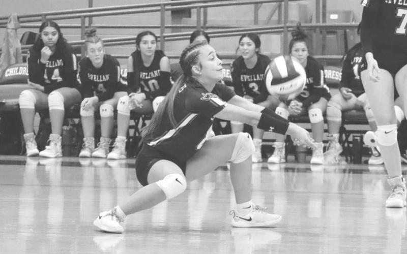 DEFENSE - Levelland Loboette Saydi Mendez played the ball during the teams game against the Mineral Wells Lady Rams this past Monday. (Staff photo by Aalijah Soliz)