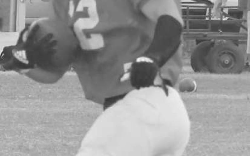 OPEN FIELD- Whitharral’s Dawson Rodgers made a good open field run against the Lubbock Home School Titans in the first scrimmage of the season last Friday in Whitharral. The Panthers will be in Petersburg for the final tune up on Friday at 5 p.m. (Photo Courtesy of Jay Kelley)