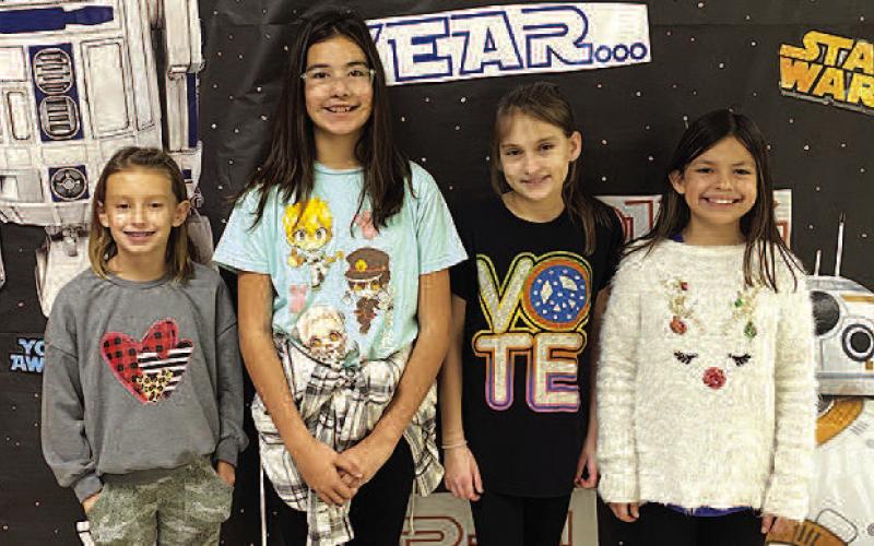 UIL READY WRITING-- Levelland Intermediate School fifth grade students earned a Silver Medal after competing in Academic UIL in Big Spring recently. Pictured from the left are LIS fifth grade Ready Writing team members: Emma Pena took second place; Olivia Ramirez placed fifth; Anna Wheeler placed third; and Katie Bunker. LIS placed second overall out of nine teams, under the direction of UIL Chair Katie Pena. (Submitted Photo)