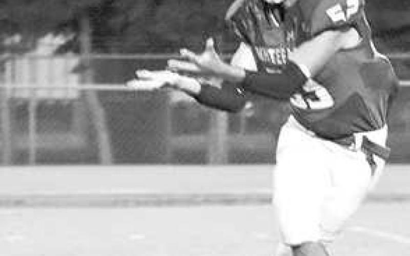 LEADING RECEIVER- Julio Borunda had six catches for 70 yards and two touchdowns in a heartbreaking 58-50 Whiteface Antelopes home loss to the Kress Kangaroos in UIL high school six-man football action last Friday. Whiteface hosted Springlake-Earth on Friday at 7:30 p.m. They also honored area first responders. (Photo courtesy of Holly Crutcher)