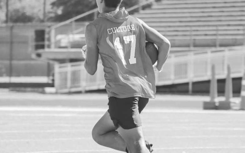INTERCEPTION - Levelland Lobo Zaden Carrillo picked the ball off of the Coronado offense during the team’s 7 on 7 game this past Monday in Lubbock. (Staff photo by Aalijah Soliz)