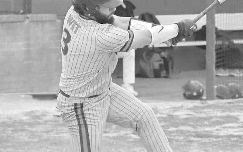 FOUL BALL- The Levelland Lobo varsity baseball team moved to 137 on the season with a 24-3 home win over the Tulia Hornets. Lobo Marco Guillen fouled off a pitch during the contest. Guillen went 1-2 and scored three runs. (Photo Courtesy of Dom Puente)