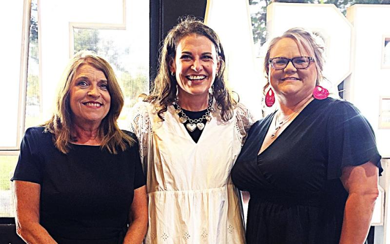 (left) LISD South Principal Shana Fleming with Lacey Guzman &amp;amp; Nancy Southerland (not pictured Sarah Gomez &amp;amp; Corina Villasenor)