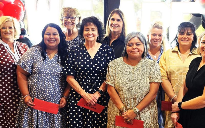 Capitol Principal James Daniel with Diane DeLuna, Jennifer Grant, Christine Green, Lind Johnson, Rebecca Luna, Juanita Maldonado, Kathy Potter, Kristy Sanders, Linda Tucker and Charlotte Worley (not shown Brennan Favor and Ruby Lopez).