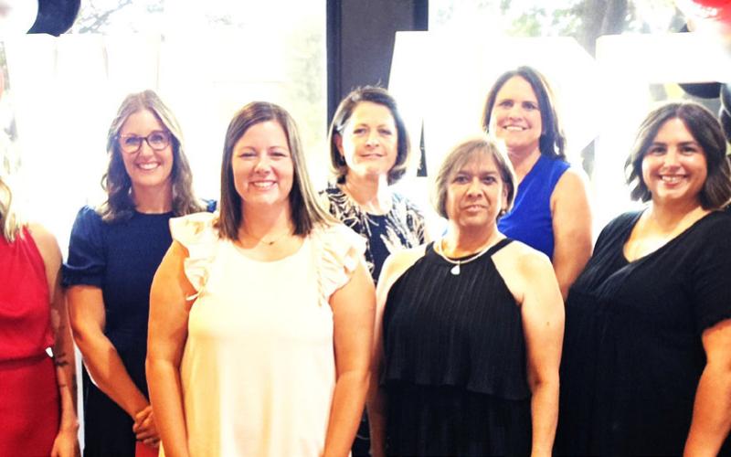 ABC Principal Ashley Howard and Assistant Principal Amy Pebsworth with Shelby Bishop, Stacie Black, Tammy Branch, Katelyn Graham, Morgan McAlister, Desiree Nock, Cynthia Smith, Jessica VanGilder (not shown Jacqueline Covarrubias and Karen Torres).