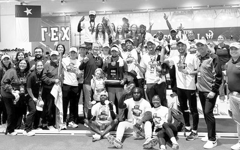 2025 NJCAA INDOOR TRACK &amp;amp; FIELD CHAMPIONS - The South Plains College (SPC) Texans and Lady Texans Indoor Track and Field teams competed in the NJCAA 2025 National Indoor Track and Field Championships at the Texas Tech Sports Performance Center, March 7-8. The Texans would secure the top spot and national title by posting a total of 119.5 points. the Lady Texans would also put up a strong fight, finishing ninth with 23 points at the two-day meet. (Photo courtesy of SPC)