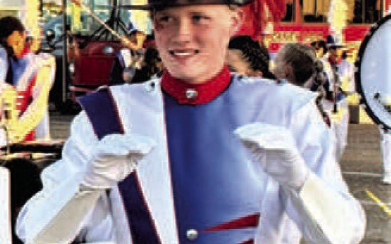 SUNDOWN DRUM MAJOR-- Sundown Marching Band Drum Major Lincoln Keelser. (Sundown ISD photo)