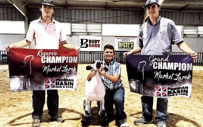 Hockley County Exhibitor Tristan Neal won a Grand Champion and Reserve Champian title with his market lamb at the Permian Basin Fair.