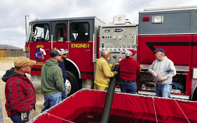 READY FOR ACTION - The Smyer Volunteer Fire Department recently took inventory of a new fire truck. Designated ENGINE-1, the truck was purchased through a Rural Development Grant through the USDA. With the help of the City of Smyer, Smyer City Council and Mayor Joe Riddle. Fire Chief Chris Bradberry and his crew will be utilizing the new truck as soon as possible. (Photo courtesy of Anthony Maye)