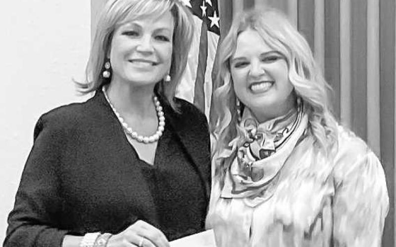 HOCKLEYCOUNTY ENDOWMENT DONATION - The Hockley County Endowment made several donations to various organizations this month to show their appreciation to the community. Pictured is Katy Rush presenting a check to Jaclyn Morris with CASA of The South Plains (Photo courtesy of Joey Pierce)