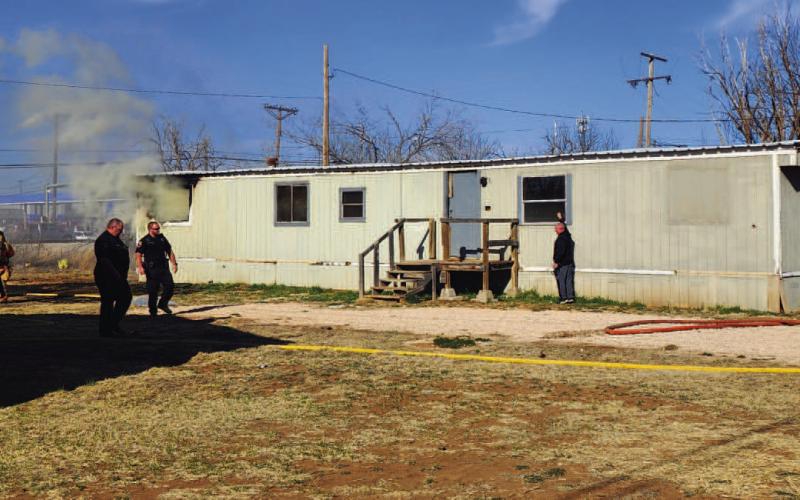 STRUCTURE FIRE - The Levelland Fire Department and the Levelland Police Department responded to a structure fire in the 200 block of Peach Street. Fire units responded to the residence at 5:28 p.m. and did not clear the scene until 8 p.m. No injuries were reported. (Staff Photo)